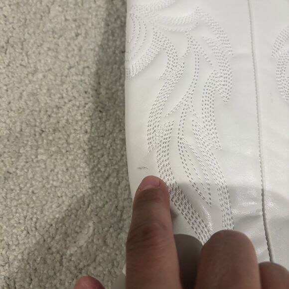 New Roper Women Hattie White Faux Leather Cowboy Western Boots Size 8 EU 39 - Picture 8 of 13